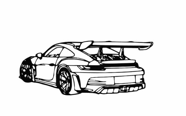 Porsche Back View-Inspired