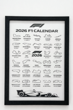 Classic black and white F1 calendar ( without 3d)