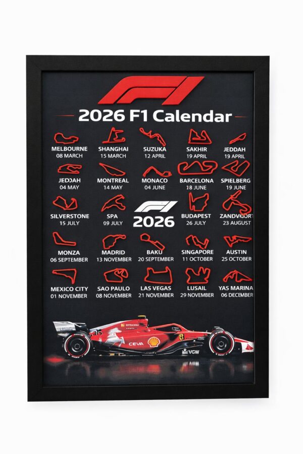 F1 Calendar ( Track and logo 3d printed)